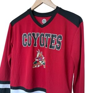 NWT Arizona Coyotes Youth Long Sleeve Jersey Shirt Large 12-14 Red NHL Hockey